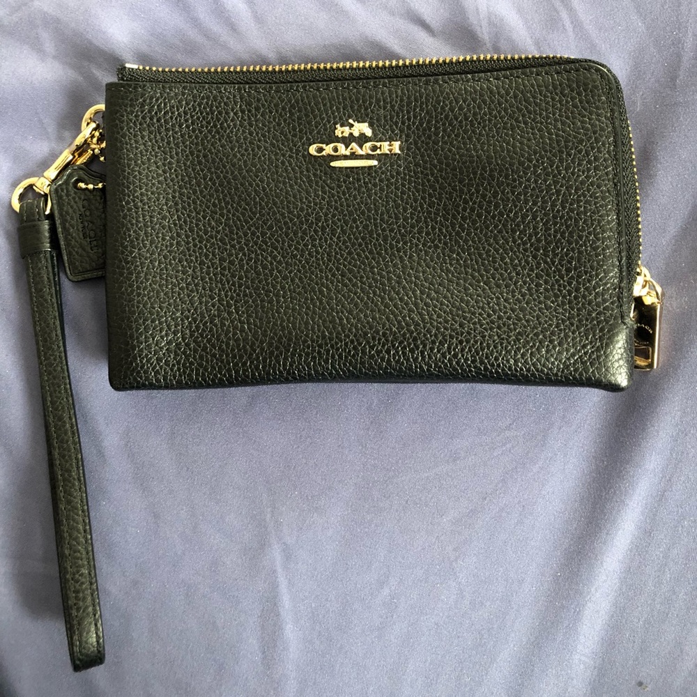 Coach double zip wallet
